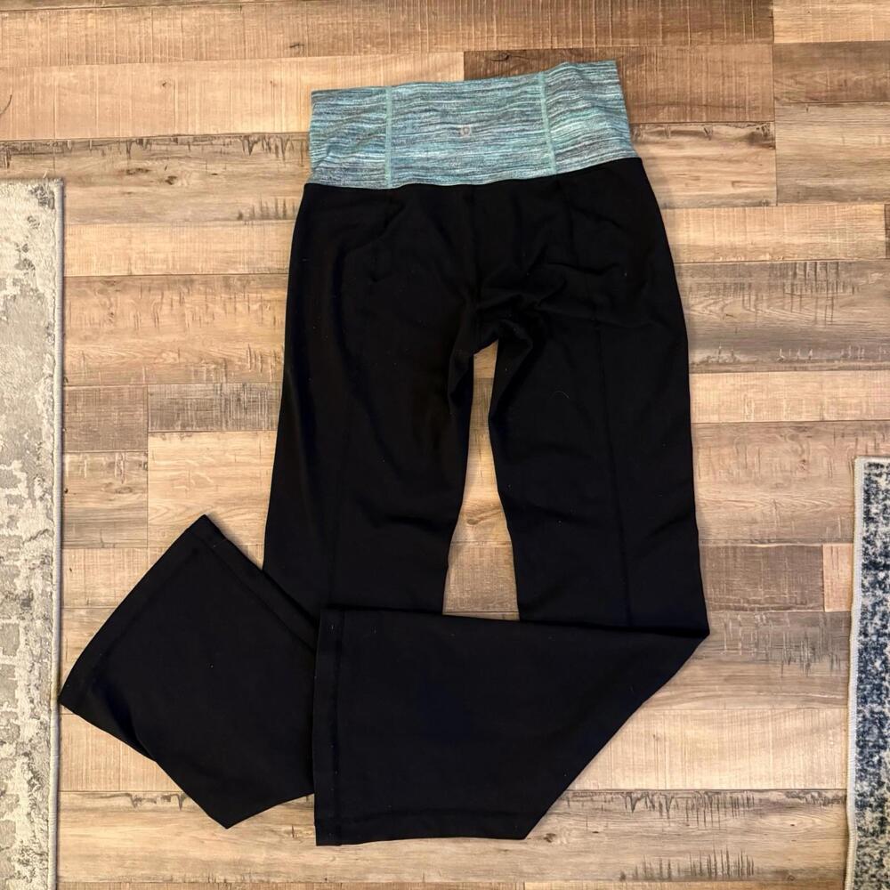 Lululemon Women's Bootcut Yoga Pants Black Green Gray‎ Stretch Activewear M